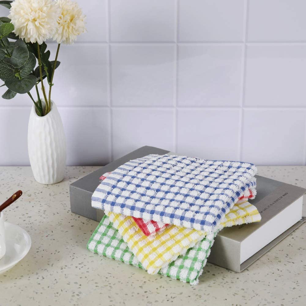 Multi-Pack: Absorbent 100% Cotton Kitchen Cleaning Dish Cloths 12x12 Face Wash  Cloth 12-PK, 1 unit - Harris Teeter