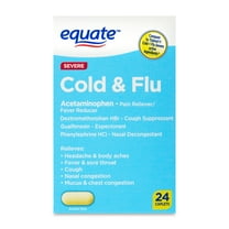Equate Severe Cold & Flu Caplets, 24 Count, Compare to Tylenol® Cold   Flu Severe Active Ingredients