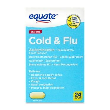 Equate Severe Cold & Flu Caplets, 24 Count, Compare to Tylenol® Cold   Flu Severe Active Ingredients