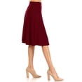 thumbnail image 2 of Women's Casual Foldable High Waist A-Line Midi Skirt with Stretch Fabric, 2 of 5
