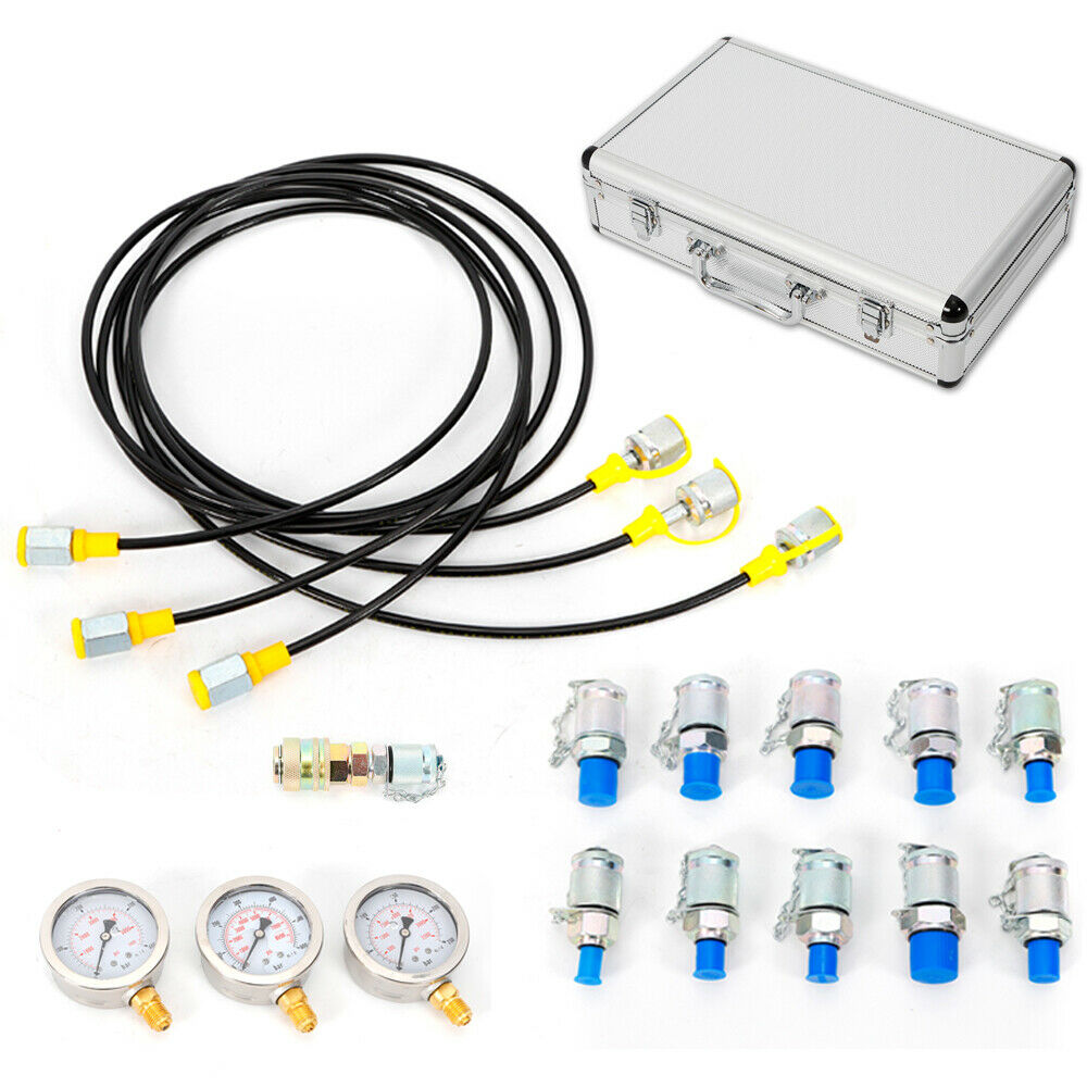 ANQIDI Hydraulic Pressure Gauge Test Kit Stainless Steel 3 Pressure