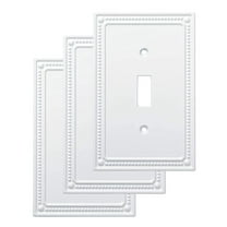 Franklin Brass Classic Beaded (3-Pack) Decorative Light Switch Cover Wall Plates Pure White 1-Gang Toggle Electrical Outlet Guard W35058V-PW-C