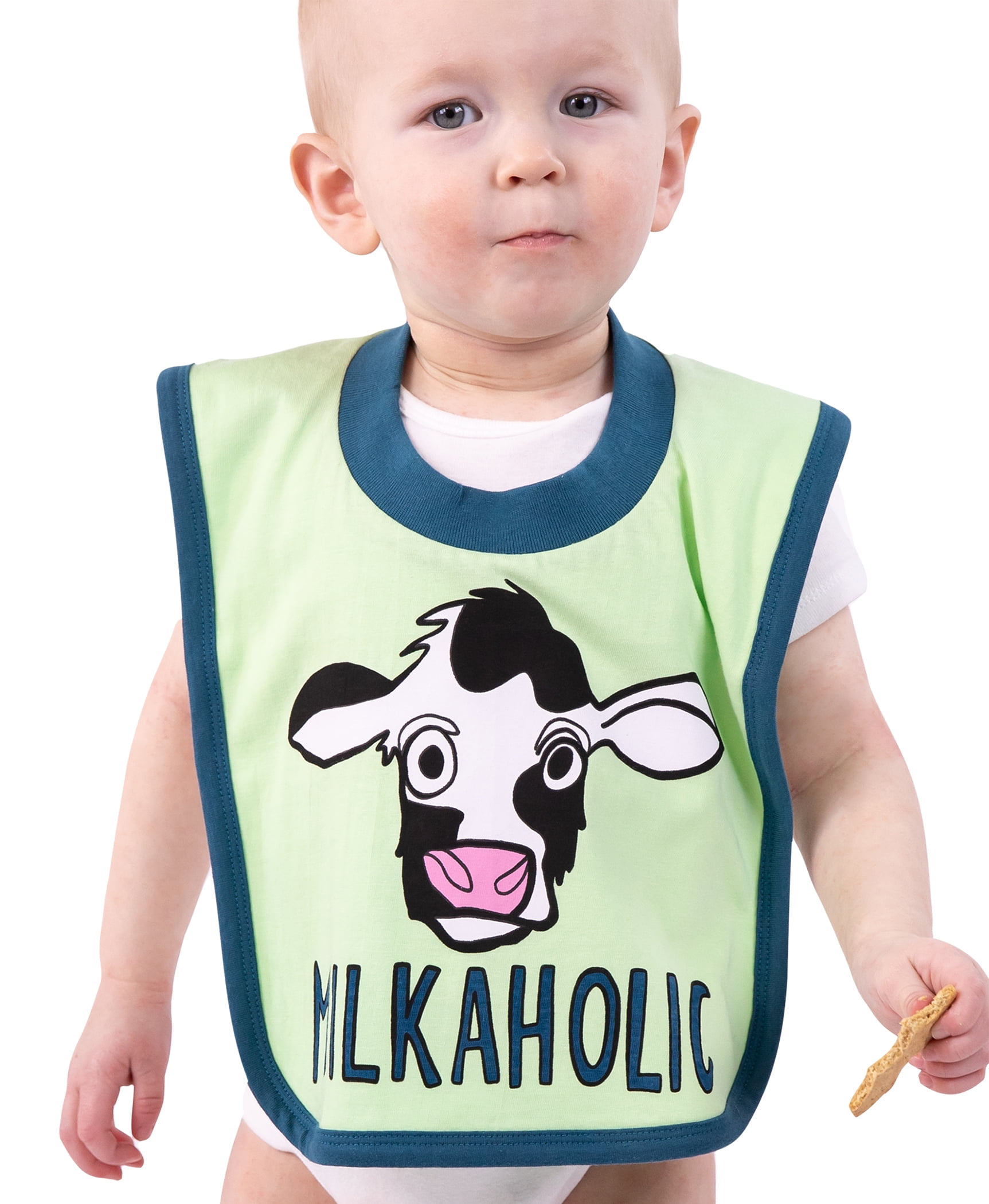 READY TO SMOCK  BABY BIB WITH WHITE INSERT AND ANIMAL PRINTS 
