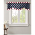 thumbnail image 2 of Tie Up Valance Curtain for Kitchen,Independence Day Patriotic Stars on Blue Rod Pocket Short Curtains Adjustable Tie-Up Shade Valances,Red White Stripes Border Window Treatment for Bathroom Bedroom, 2 of 7
