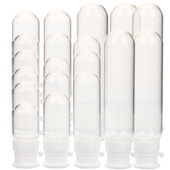 WHAMVOX  20 Pcs Empty Lotion Bottles Small Glass Travel Makeup Container Reusable for Toiletries Transparent
