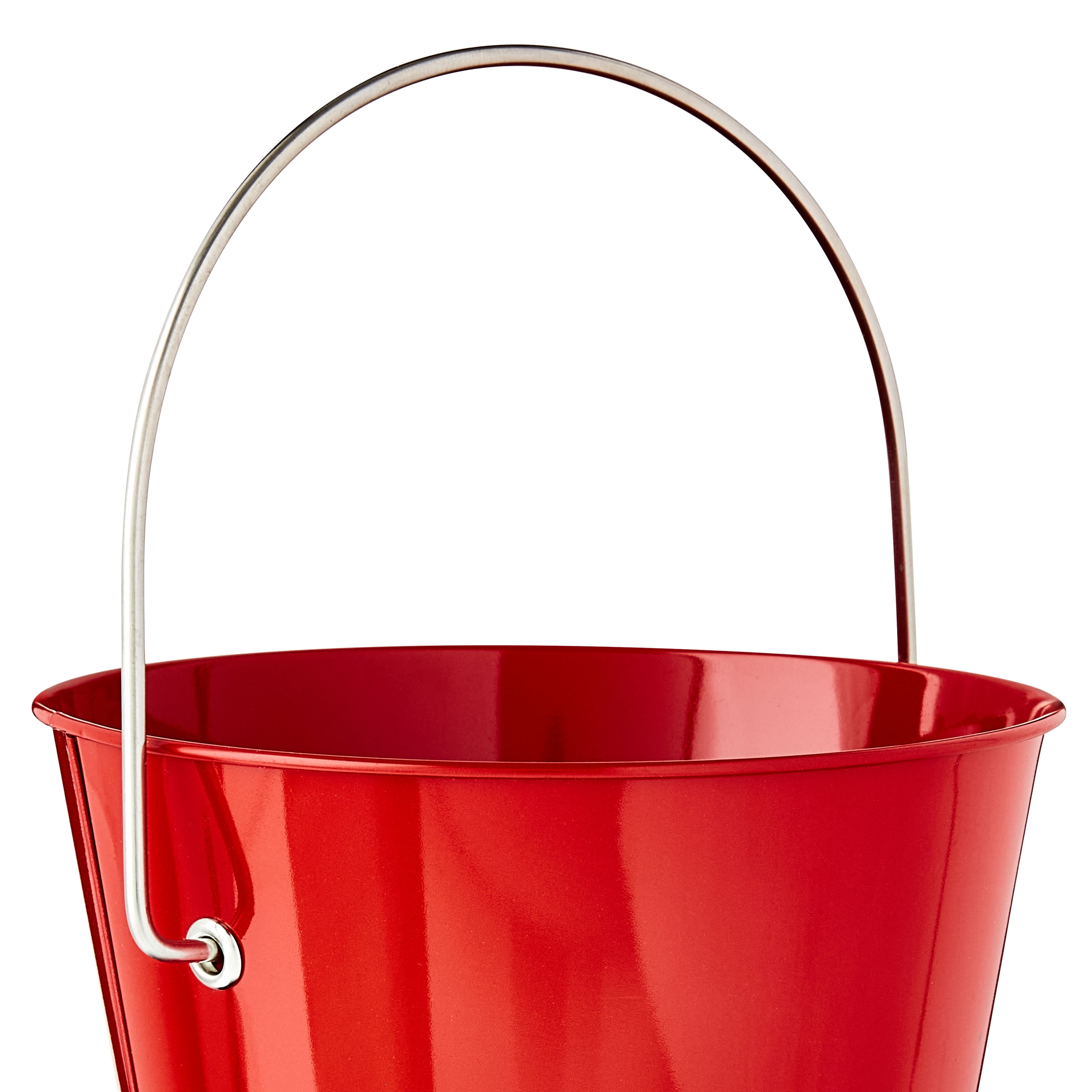 Red Tin Pail with Handle, 4.6", by Way To Celebrate