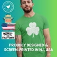 thumbnail image 3 of NYC FACTORY USA Screen Printed Men's Retro Heather Green Distressed Shamrock T-Shirt 6XL, 3 of 3