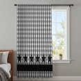 thumbnail image 4 of Gray Black Plaid Sheer Curtains 63 Inches Long, Vintage Star Greyish Buffalo Lattice Light Filering Curtains, Breathable Simi Curtain Privacy Drapes for Living Room Bedroom Window Treatment, 4 of 9