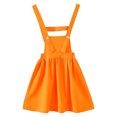 thumbnail image 4 of ASEIDFNSA Girls Suspender Skirt with Bib Front Button Straps Elastic Waist and A Line Fit (Gold,11-12 Years), 4 of 5