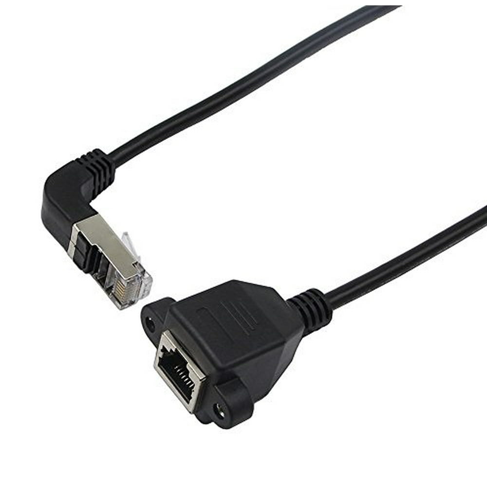 extension cable,90 degree bend rj45 male to female