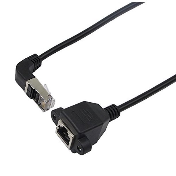 extension cable,90 degree bend rj45 male to female