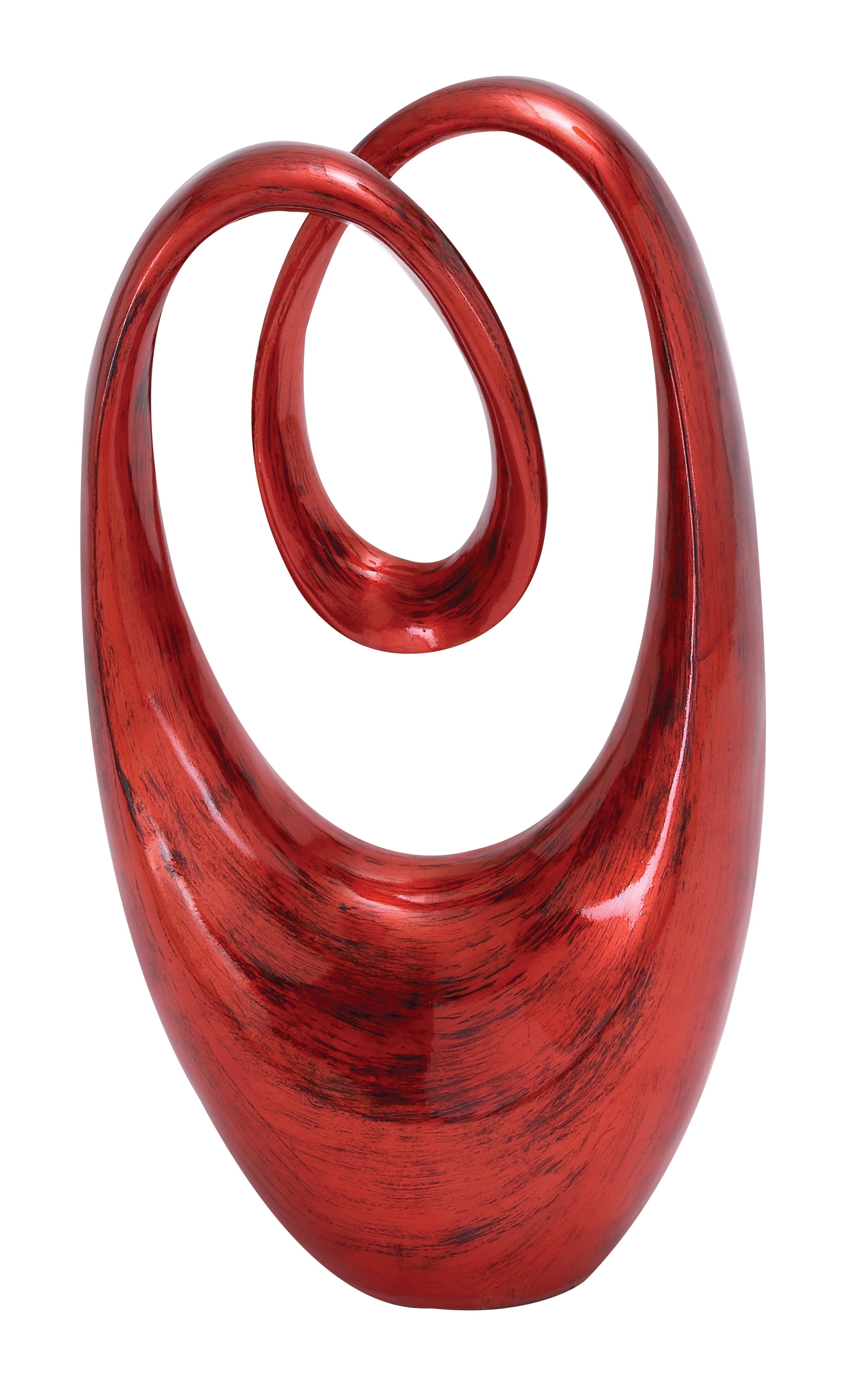Decmode Modern 20 X 11 Inch Red Abstract Infinity Polystone Sculpture