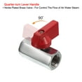 thumbnail image 5 of Uxcell 1/4 NPT Brass Mini Ball Valve, 2 Pack NPT Female to Female Shut-Off Valve for Pipe Coupler Connector, Red, 5 of 5