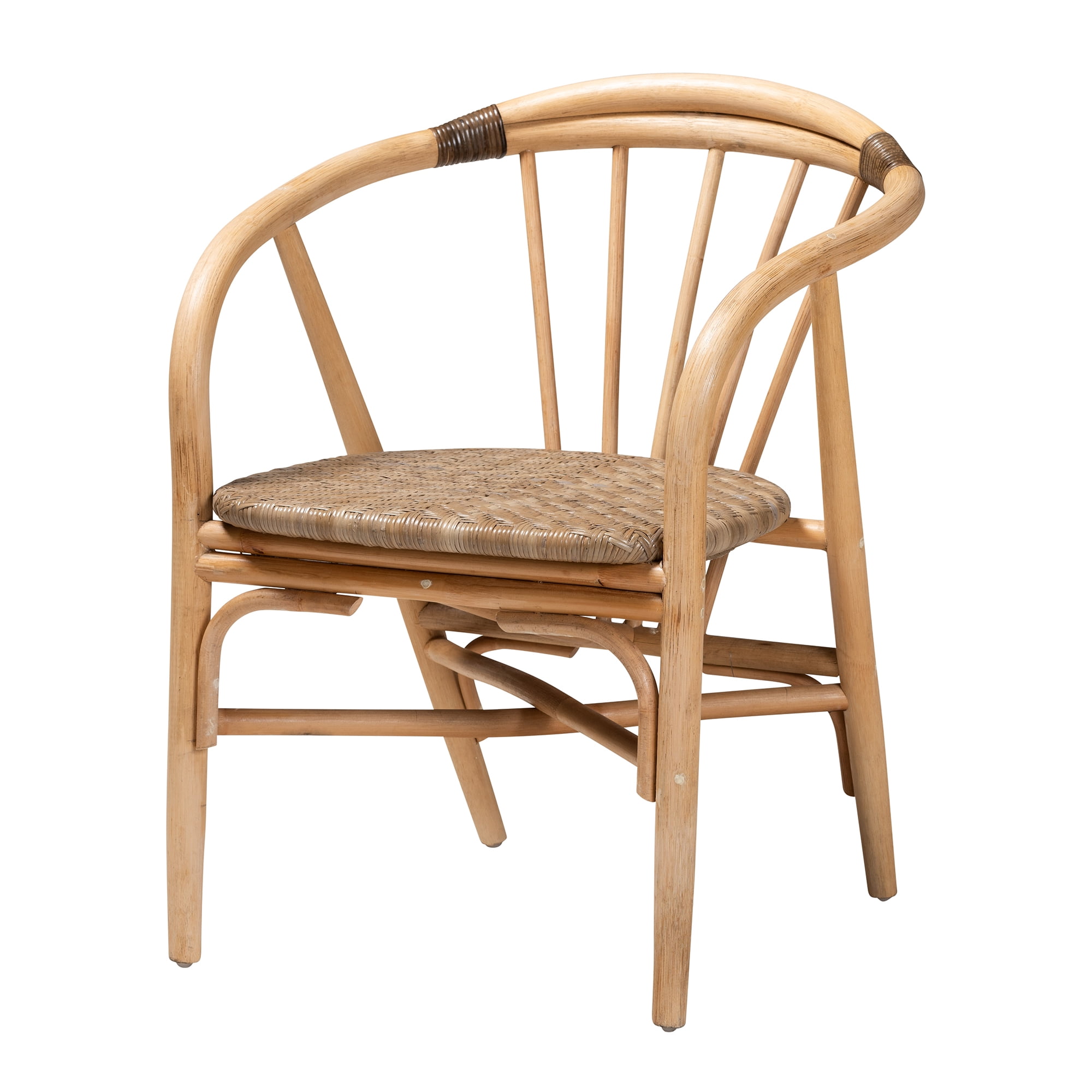 bali & pari Kyoto Modern Bohemian Natural Brown Rattan Dining Chair