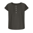 thumbnail image 6 of Women's Summer Short Sleeve Button-Down Shirt in Solid Colors, 6 of 7