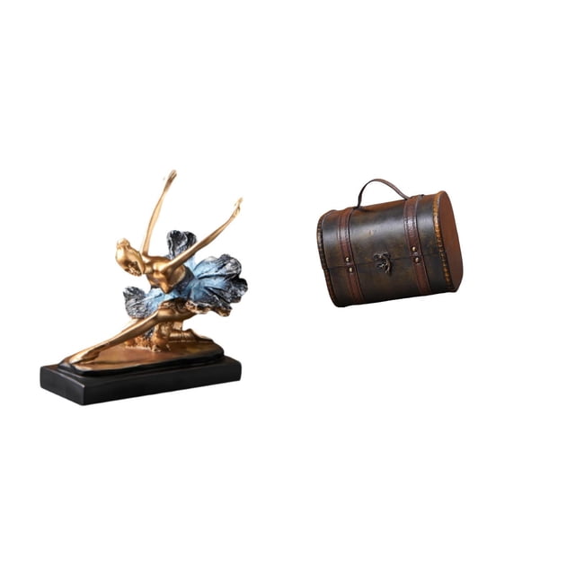 Figura decorativa de bailarina de ballet, estatua de bailarina, regalo para escritorio, decoración de chimenea o restaurante, joyero de madera, organi