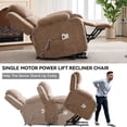 thumbnail image 5 of Leumius Power Lift Recliner Chair for Elderly,Heavy Duty Infinite Position Recliners Chair with 8-Point Vibration Massage and Lumbar Heating,Cup Holders,Brown, 5 of 9