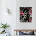 thumbnail image 4 of JEUXUS Black Girl African American Wall Art Decor Women Pink And Grey On Beach Eiffel Tower Abstract Canvas Paintings Pictures Posters Prints Bathroom Artwork For Wall Bedroom No Frame  12x16 in, 4 of 5
