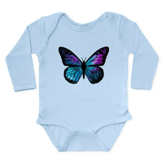 CafePress - Galactic Butterfly Body Suit - Long Sleeve Cotton Baby Bodysuit