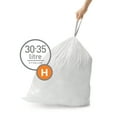 thumbnail image 3 of simplehuman Code H Custom Fit Drawstring Trash Bags, 240 Roll Pack, 35 Liter / 8 Gallon, White, 3 of 4