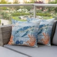 thumbnail image 3 of Sea Corals Turtle Outdoor Pillow Covers Pack of 2 Summer Beach Sea Stars Blue Wood Grain Waterproof Throw Pillow Covers Decorative Cushion Cases for Patio Garden Tent Balcony Couch 24x24 inch, 3 of 9