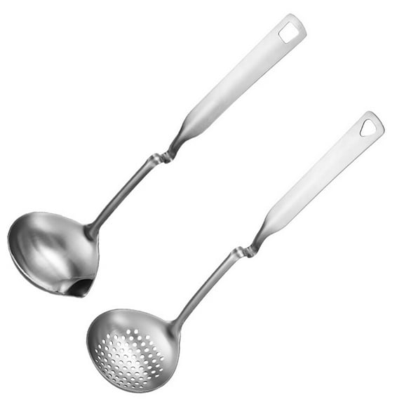 Viveous 1 Set Stainless Steel Straining Ladle Serving Cooking Skimmer Utensil Spoon for Kit
