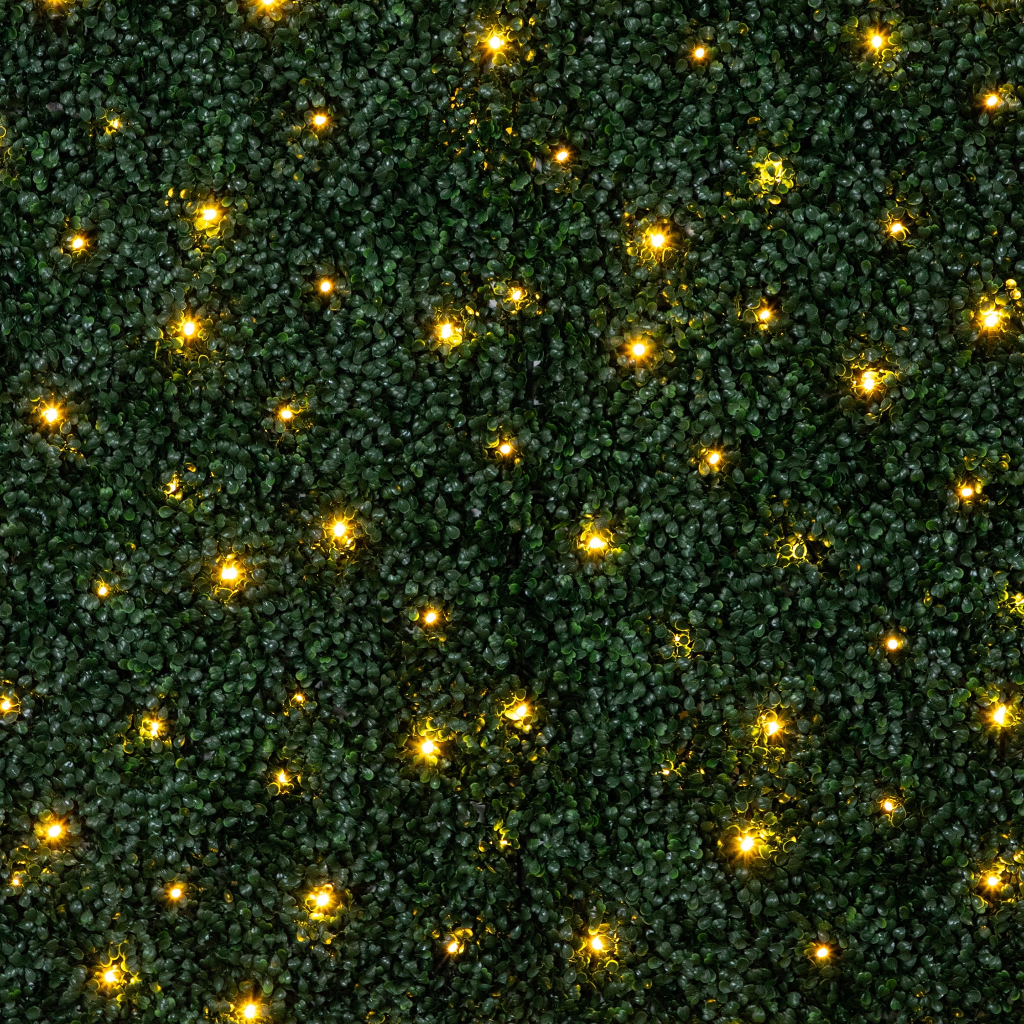 Nearly Natural 40in. x 40in. UV Resistant Boxwood Artificial Living Wall Panel with 100 Warm White LED Lights (Indoor/Outdoor)