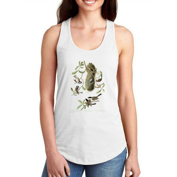 Crested Titmouse. Racerback Tank Women -John James Audubon Designs, Female x-Small