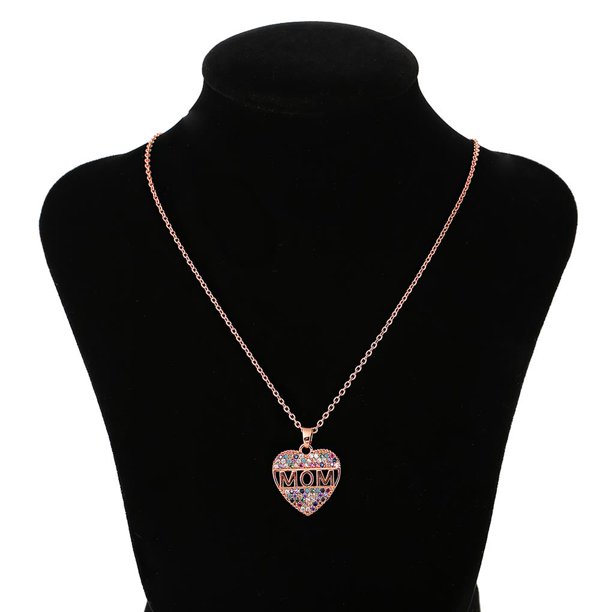 Bewildely Collar con colgante de letras Collar de corazón para mujer Collar de moda Collar con colgante de corazón para regalo del Día de la Madre Kits de decoración para fiestas Numero 3 Bewildely HA024733-03