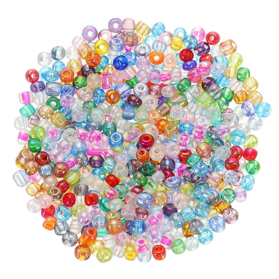1600Pcs Glass Seed Beads, 4mm 6/0 Loose Mini Beads with Hole, Bulk Craft Spacer for Jewelry Making, Mixed Color