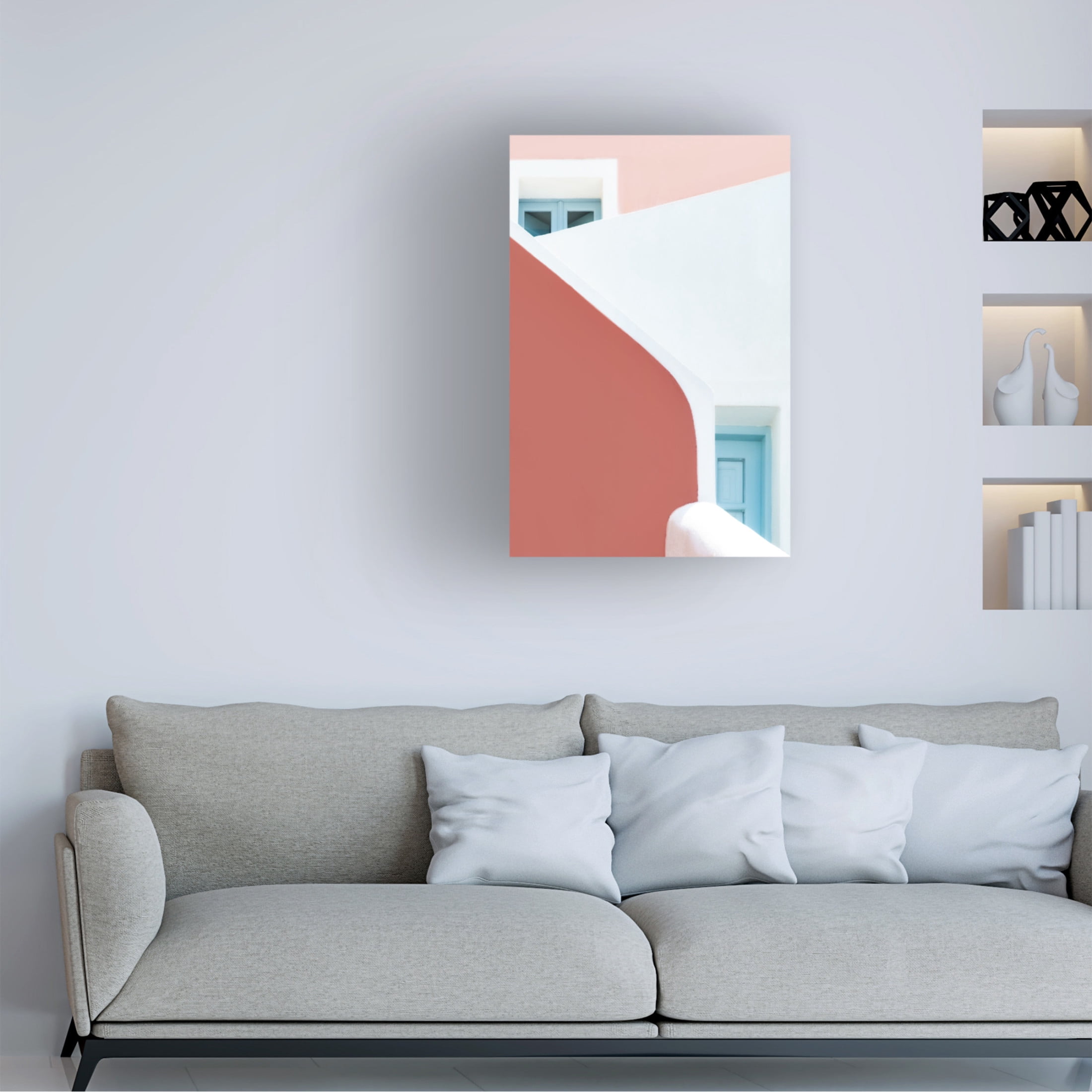 Trademark Fine Art Linda Wride Pastel Pinks And Blues Canvas Wall Art