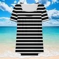 thumbnail image 4 of Xixinqiwan Plus Size Womens Summer Tops Short Sleeve Shirts Casual Pleated Square Neck Tunics Work Blouse Basic Tee Black L, 4 of 5
