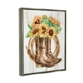 thumbnail image 3 of Southern Sunflower Bouquet Boots Botanical & Floral Graphic Art Luster Gray Framed Art Print Wall Art, 3 of 6