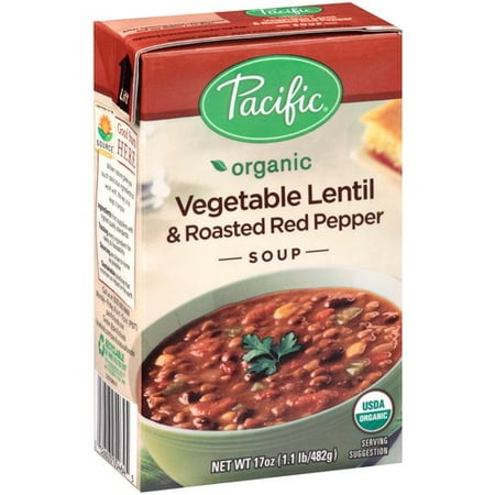 Pacific Foods Organic Vegetable Lentil and Roasted Red Pepper Soup, 17 fl