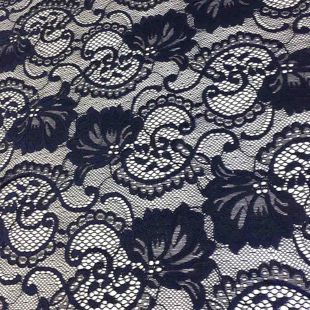 SALE Floral Lace Fabric 7865 Black, by the yard