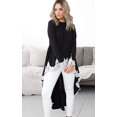 thumbnail image 2 of Women's Loose Lotus Leaf Cocktail Round Neck Flounce Ruffle Sleeve Irregular High Low Maxi Dress, 2 of 6