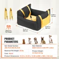 thumbnail image 4 of Waterproof Dog Car Seat Booster for Small Dogs up to 25lbs with Side Handles,Storage Pocket,Clip-On Safety Leash,and Comfortable PP Cotton Filling,Black, 4 of 6