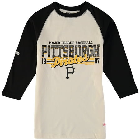 - Pittsburgh Pirates Stitches Youth Novelty Baseball Raglan Three-Quarter Sleeve T-Shirt - Tan/Black