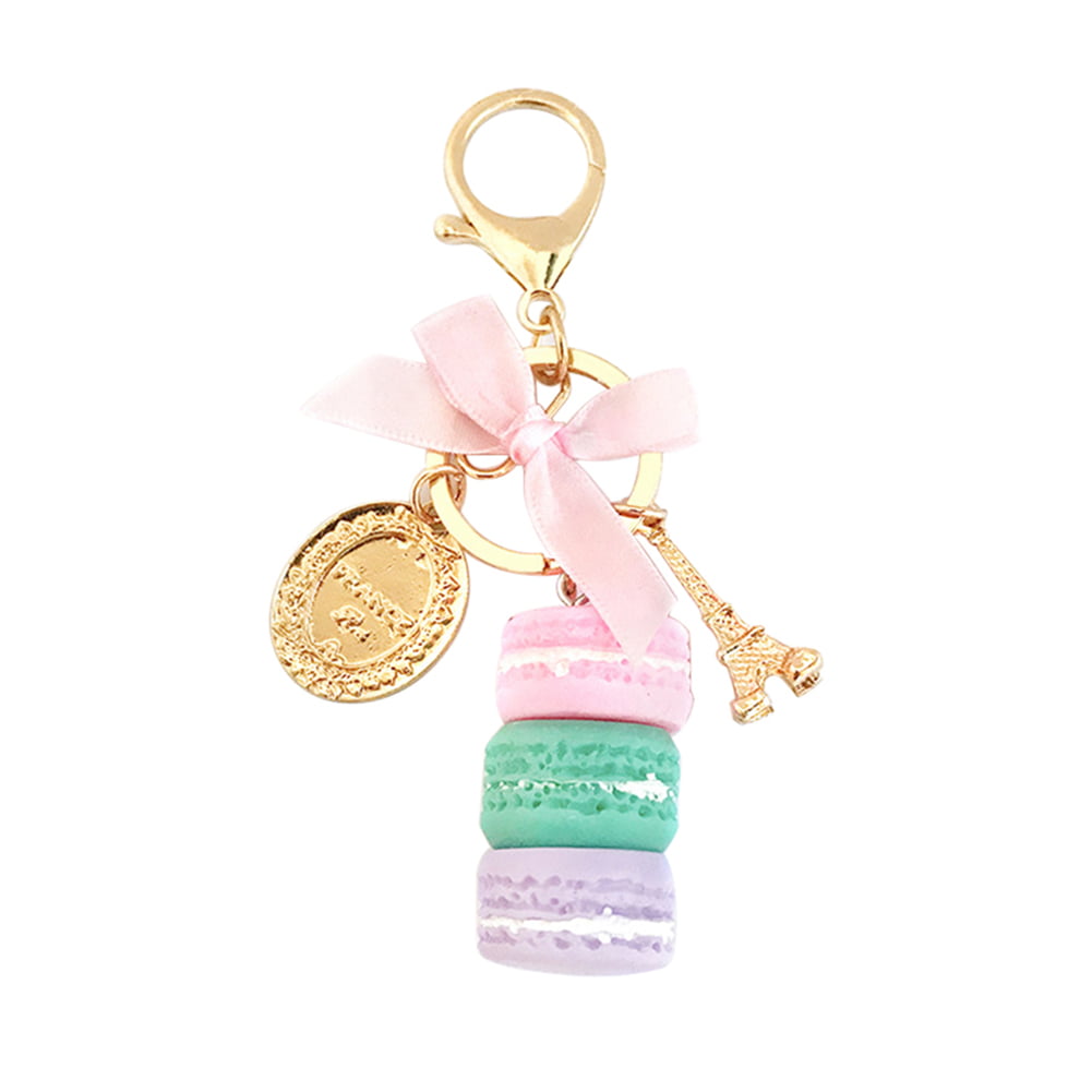 Colorful Cute Alloy Macaroon Keychain Keyring Bag Pendant Car Charm Decoration 