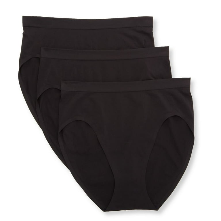 Women's Bali DFESH3 EasyLite Seamless Hi-Cut Panty - 3 Pack (Black