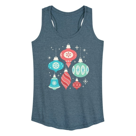 Instant Message - Christmas - Retro Ornaments - Women's Racerback Tank Top