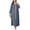 Blue, variant on AURA Women Long Sleeve V Neck Maxi Dress Loose A Line Ethnic Style 0XL-4XL Fall 2025 Casual