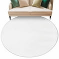 thumbnail image 2 of White 8ft Round Rug, Farmhouse Solid White Color Modern Art Non-Skid Rubber Backing Large Area Rugs - Living Room Bedroom Home Office, Indoor Floor Mat Carpets Washable Rug, 2 of 9