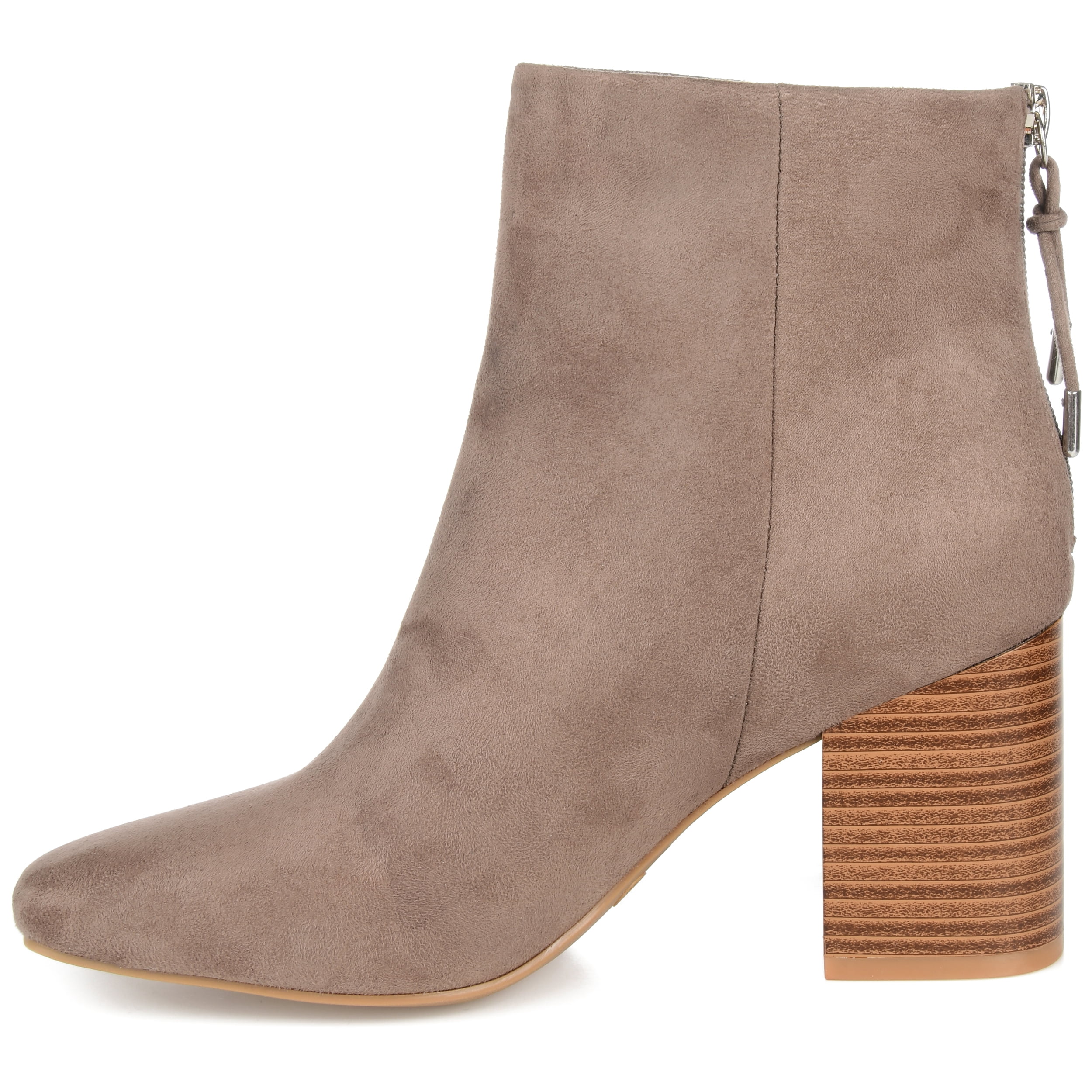 Journee Womens Audrina Back Heel Zip Stacked Heel Booties