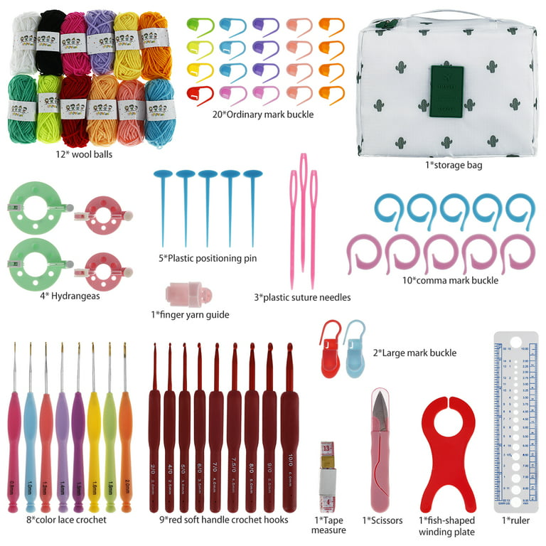 Mtfun 79/82Pcs Crochet Kits for Beginners Colorful Crochet Hook Set with Storage Bag and Crochet Accessories Practical Knitting Starter Kit for Adults