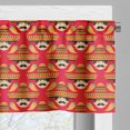 thumbnail image 3 of Ambesonne Cinco de Mayo Valance Pack of 2, Mexican Man Peppers, 54"X12", Vermilion Multicolor, 3 of 5