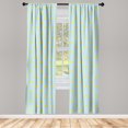 thumbnail image 4 of Ambesonne Yellow Bird Window Curtains, Tiny Chickens, Each 28" W x 84" L, Pale Blue Pastel Yellow, 4 of 4