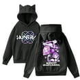 thumbnail image 1 of pop Huntrix Print Cat Ears Hoodie with De-mon Sweatshirt HUNTRX Trendy Pullover All-over Print Fashion Casual Long Sleeve Sweatshirt Pullover Casual Streetwear S, 1 of 4