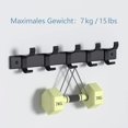 thumbnail image 3 of Coat hook wall, coat rack matt vintage, without drilling, 3 of 5