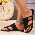 thumbnail image 4 of Rokment Womens Mesh Flip Flops Comfortable Breathable Athletic Mesh Flat Sandals Beach Summer Casual Walking Thong Slides Slippers for Sports Black Size 6.5, 4 of 6